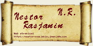Nestor Rasjanin vizit kartica